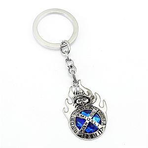 Reborn Anime Key Chain Blue Metal Stone Vongola Famiglia Chaveiro Logo AT2302 Official Merch