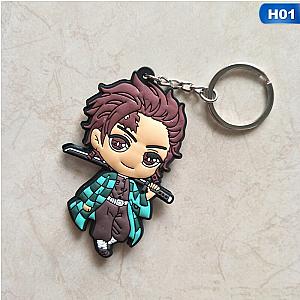 Rubber Demon Slayer Keychains Kimetsu No Yaiba Keychain Cartoon Figure Rubber AT2302 Official Merch