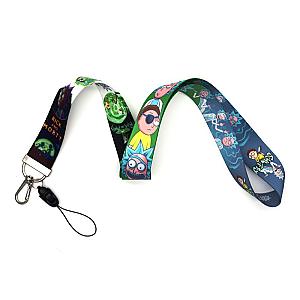 Rick Key Morty Tape Lanyard Animated Cartoon Chain Keychains Boy Children Girl Bag AT2302 Official Merch