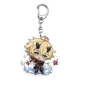 New Genshin Impact Thoma Figures Acrylic Keychain G Shaped Buckle Accessories Cute Bag Car Pendant Key Ring Game Fans Gift Official Merch