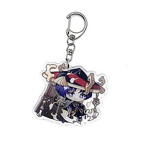 New Genshin Impact Kunikuzushi Scaramouche Figures Acrylic Keychain G Shaped Buckle Accessories Cute Bag Car Pendant Key Ring Game Fans Gift Official Merch