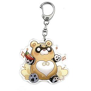 New Genshin Impact Guoba Figures Acrylic Keychain G Shaped Buckle Accessories Cute Bag Car Pendant Key Ring Game Fans Gift Official Merch