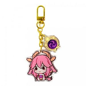 New Genshin Impact Acrylic Keychain Yae Miko Cosplay Accessories Pendant Key Ring Game Fans Gift Official Merch