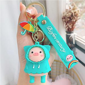 Waterproof Creative Cute Pig Key Chain Pendant Key Ring Anime Women Men Couple AT2302 Official Merch