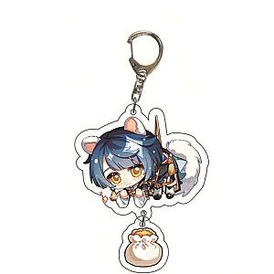 Genshin Impact Xingqiu Cosplay Acrylic Keychain G Shaped Buckle Accessories Bag Car Pendant Key Ring Game Fans Gift Official Merch