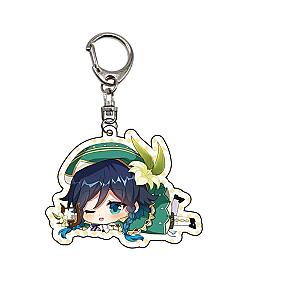 Genshin Impact Venti Anime Acrylic Keychains Accessories Car Bag Pendant Key Ring Cosplay Cute Gifts Official Merch