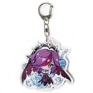 Genshin Impact Rosaria Figures Acrylic Keychain G Shaped Buckle Accessories Cute Bag Car Pendant Key Ring Game Fans Gift Official Merch