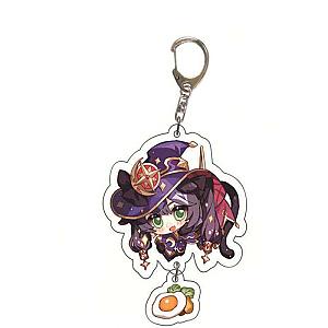 Genshin Impact Mona Cosplay Acrylic Keychain G Shaped Buckle Accessories Bag Car Pendant Key Ring Game Fans Gift Official Merch