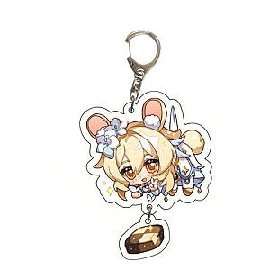 Genshin Impact Lumine Cosplay Acrylic Keychain G Shaped Buckle Accessories Bag Car Pendant Key Ring Game Fans Gift Official Merch