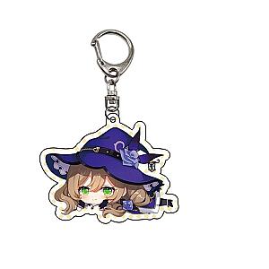 Genshin Impact Lisa Anime Acrylic Keychains Accessories Car Bag Pendant Key Ring Cosplay Cute Gifts Official Merch