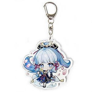 Genshin Impact Kamisato Ayaka Figures Acrylic Keychain G Shaped Buckle Accessories Cute Bag Car Pendant Key Ring Game Fans Gift Official Merch