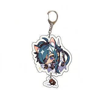 Genshin Impact Kaeya Alberich Cosplay Acrylic Keychain G Shaped Buckle Accessories Bag Car Pendant Key Ring Game Fans Gift Official Merch