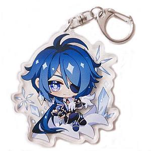 Genshin Impact Kaeya Alberich Figures Acrylic Keychain G Shaped Buckle Accessories Cute Bag Car Pendant Key Ring Game Fans Gift Official Merch