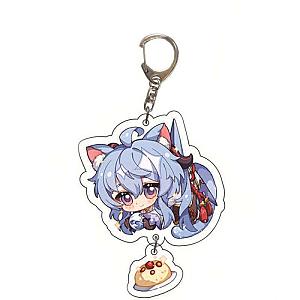 Genshin Impact Ganyu Cosplay Acrylic Keychain G Shaped Buckle Accessories Bag Car Pendant Key Ring Game Fans Gift Official Merch