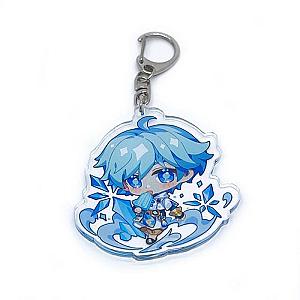 Genshin Impact Chongyun Figures Acrylic Keychain G Shaped Buckle Accessories Cute Bag Car Pendant Key Ring Game Fans Gift Official Merch