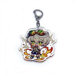 Genshin Impact Bennett Figures Acrylic Keychain G Shaped Buckle Accessories Cute Bag Car Pendant Key Ring Game Fans Gift Official Merch