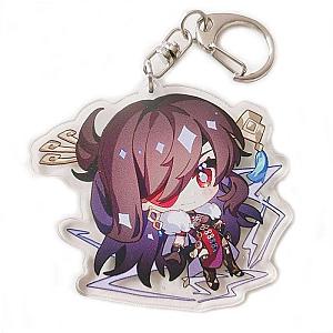 Genshin Impact Beidou Figures Acrylic Keychain G Shaped Buckle Accessories Cute Bag Car Pendant Key Ring Game Fans Gift Official Merch