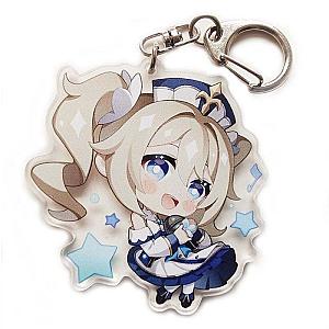 Genshin Impact Barbara Figures Acrylic Keychain G Shaped Buckle Accessories Cute Bag Car Pendant Key Ring Game Fans Gift Official Merch