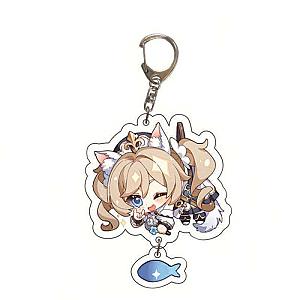 Genshin Impact Barbara Cosplay Acrylic Keychain G Shaped Buckle Accessories Bag Car Pendant Key Ring Game Fans Gift Official Merch