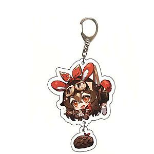 Genshin Impact Amber Cosplay Acrylic Keychain G Shaped Buckle Accessories Bag Car Pendant Key Ring Game Fans Gift Official Merch