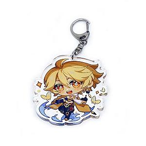 Genshin Impact Aether Figures Acrylic Keychain G Shaped Buckle Accessories Cute Bag Car Pendant Key Ring Game Fans Gift Official Merch