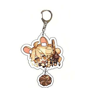 Genshin Impact Aether Cosplay Acrylic Keychain G Shaped Buckle Accessories Bag Car Pendant Key Ring Game Fans Gift Official Merch