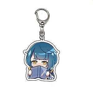 Cute Genshin Impact XingQiu Anime Acrylic Keychains Accessories Car Bag Pendant Key Ring Cosplay Gifts Official Merch