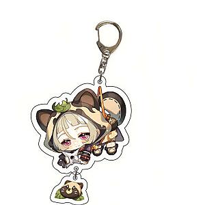 Cute Genshin Impact Sayu Cosplay Acrylic Keychain G Shaped Buckle Accessories Bag Car Pendant Key Ring Game Fans Gift Official Merch