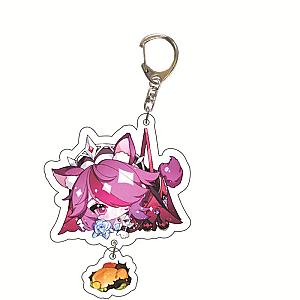 Cute Genshin Impact Rosaria Cosplay Acrylic Keychain G Shaped Buckle Accessories Bag Car Pendant Key Ring Game Fans Gift Official Merch