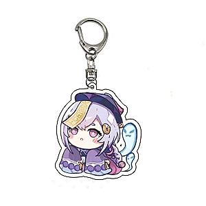 Cute Genshin Impact Qiqi Anime Acrylic Keychains Accessories Car Bag Pendant Key Ring Cosplay Gifts Official Merch