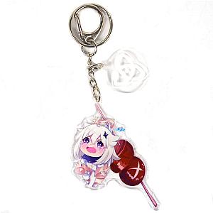 Cute Genshin Impact Paimon Anime Acrylic Keychain For Women Accessories Bag Pendant Key Ring Girl Gift Official Merch