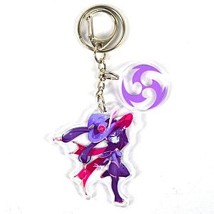 Cute Genshin Impact Mona Anime Acrylic Keychain For Women Accessories Bag Pendant Key Ring Girl Gift Official Merch