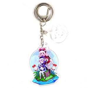 Cute Genshin Impact Klee Qiqi Anime Acrylic Keychain For Women Accessories Bag Pendant Key Ring Girl Gift Official Merch