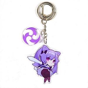 Cute Genshin Impact Keqing Anime Acrylic Keychain For Women Accessories Bag Pendant Key Ring Girl Gift Official Merch