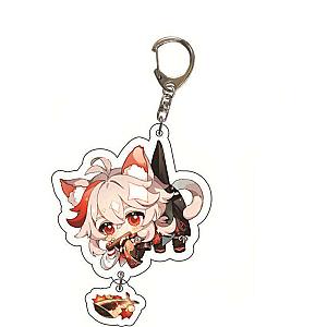 Cute Genshin Impact Kaedehara Kazuha Cosplay Acrylic Keychain G Shaped Buckle Accessories Bag Car Pendant Key Ring Game Fans Gift Official Merch