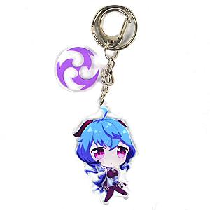 Cute Genshin Impact Ganyu Anime Acrylic Keychain For Women Accessories Bag Pendant Key Ring Girl Gift Official Merch