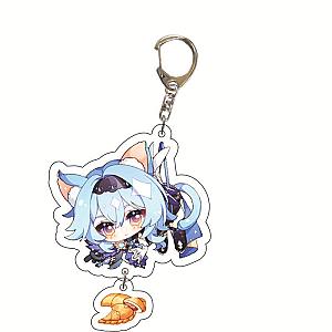 Cute Genshin Impact Eula Lawrence Cosplay Acrylic Keychain G Shaped Buckle Accessories Bag Car Pendant Key Ring Game Fans Gift Official Merch