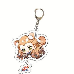 Cute Genshin Impact Aloy Cosplay Acrylic Keychain G Shaped Buckle Accessories Bag Car Pendant Key Ring Game Fans Gift Official Merch