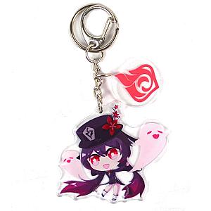 Cheap Genshin Impact Hu Tao Anime Acrylic Keychain For Women Accessories Bag Pendant Key Ring Girl Gift Official Merch