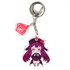 Best Genshin Impact Hu Tao Anime Acrylic Keychain For Women Accessories Bag Pendant Key Ring Girl Gift Official Merch