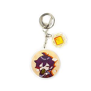 Anime Genshin Impact Zhongli Acrylic Keychain Accessories Pendant Key Ring Game Fans Cute Cosplay Gift Official Merch