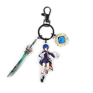 Anime Genshin Impact XingQiu Cosplay Acrylic Keychain Accessories Pendant Key Ring Game Fans Gift Official Merch