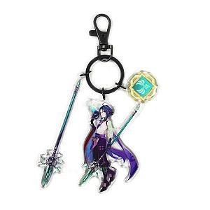 Anime Genshin Impact Xiao Cosplay Acrylic Keychain Accessories Pendant Key Ring Game Fans Gift Official Merch