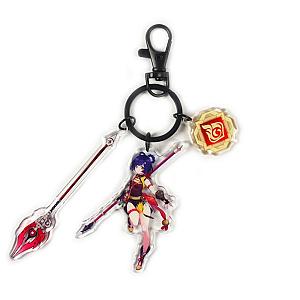 Anime Genshin Impact Xiangling Cosplay Acrylic Keychain Accessories Pendant Key Ring Game Fans Gift Official Merch