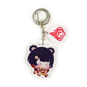 Anime Genshin Impact Xiangling Cosplay Acrylic Keychain Accessories Pendant Key Ring Game Fans Cute Gift Official Merch