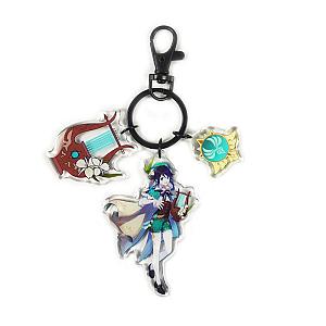 Anime Genshin Impact Venti Cosplay Acrylic Keychain Accessories Pendant Key Ring Game Fans Gift Official Merch