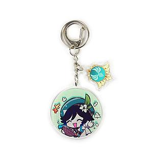 Anime Genshin Impact Venti Acrylic Keychain Accessories Pendant Key Ring Game Fans Cute Cosplay Gift Official Merch