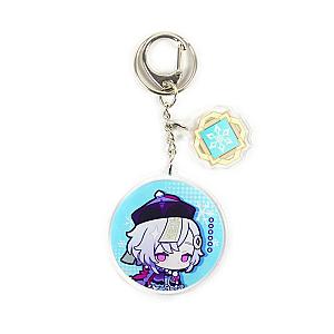 Anime Genshin Impact Qiqi Acrylic Keychain Accessories Pendant Key Ring Game Fans Cute Cosplay Gift Official Merch