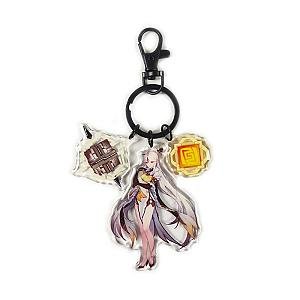 Anime Genshin Impact Ningguang Cosplay Acrylic Keychain Accessories Pendant Key Ring Game Fans Gift Official Merch