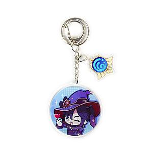 Anime Genshin Impact Mona Acrylic Keychain Accessories Pendant Key Ring Game Fans Cute Cosplay Gift Official Merch